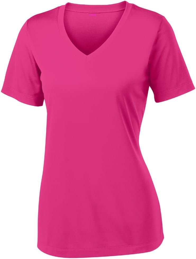 V Neck T Shirts for Women, Athletic Short Sleeve Workout Top, UV Sun Protection, Quick Dry Moisture Wicking Shirts for Women