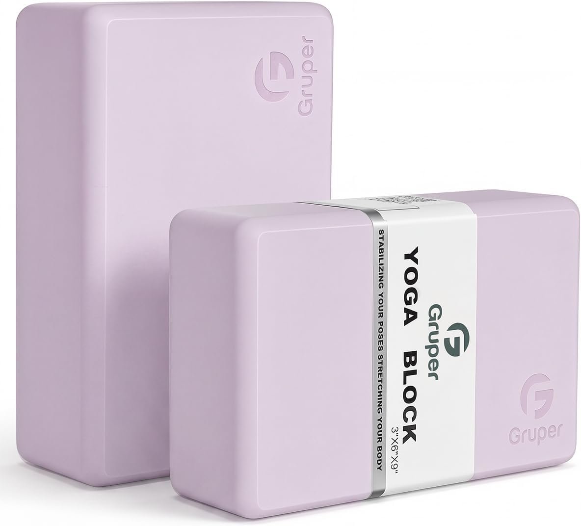 Gruper Yoga Blocks 2 Pack, 9″x6″x3″ Exercise Blocks High-Density EVA Foam Blocks with Soft Non-Slip Surface, Lightweight Yoga Props for Yoga Pilates Meditation & Stretching