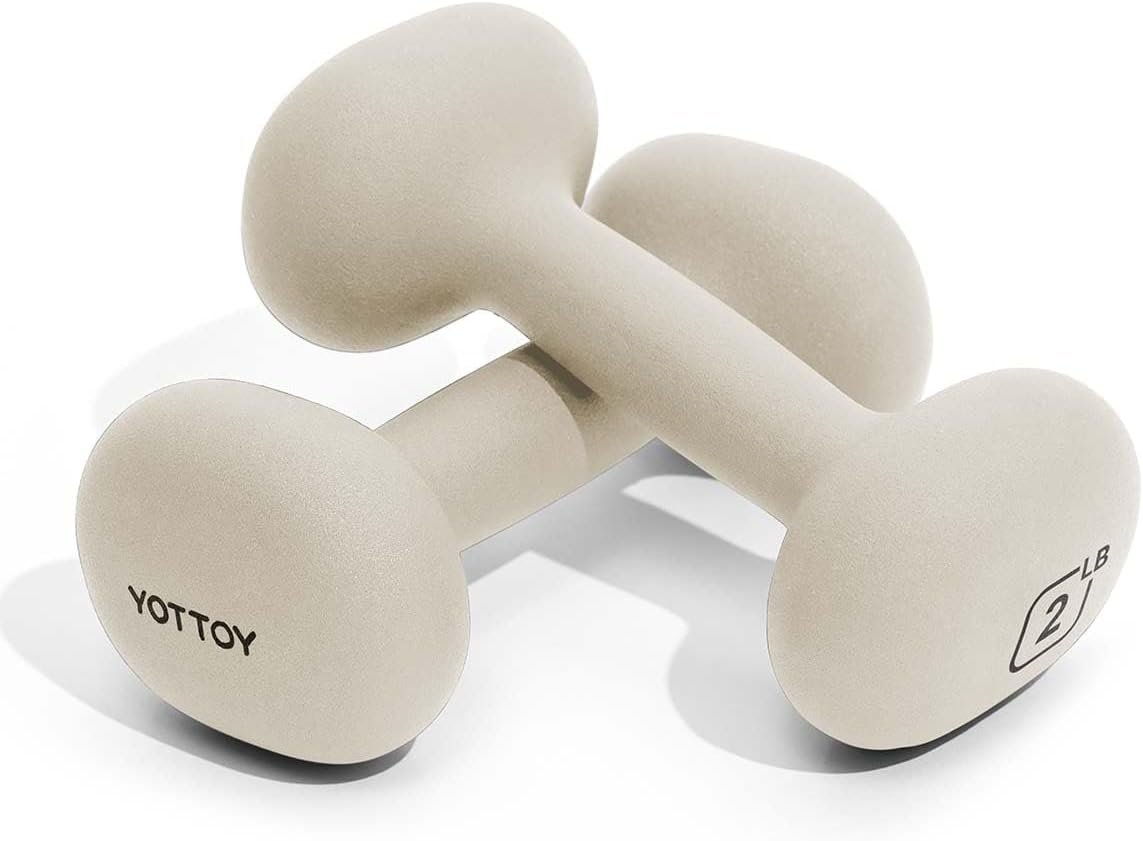 YOTTOY Weights Dumbbells Set for Women,2-15 Pound Dumbbells Set of 2, Non-Slip Hand Weights for Home Workouts, Portable Strength Training Neoprene dumbbells