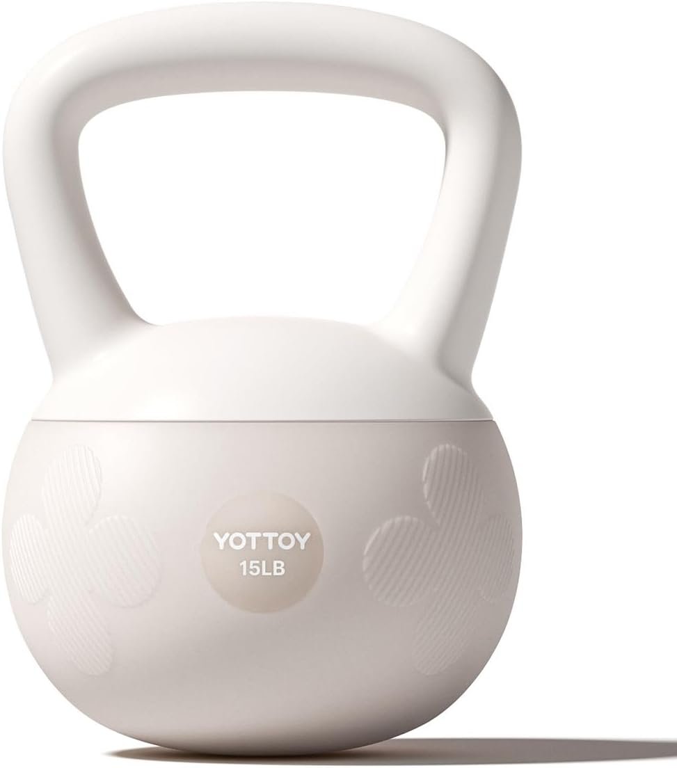 YOTTOY Soft Kettlebell for Home Workouts, Anti-Slip Wide Handle Strength Training Kettlebells, Cushioned Base for Safety – Ideal for Men, Women & Beginners
