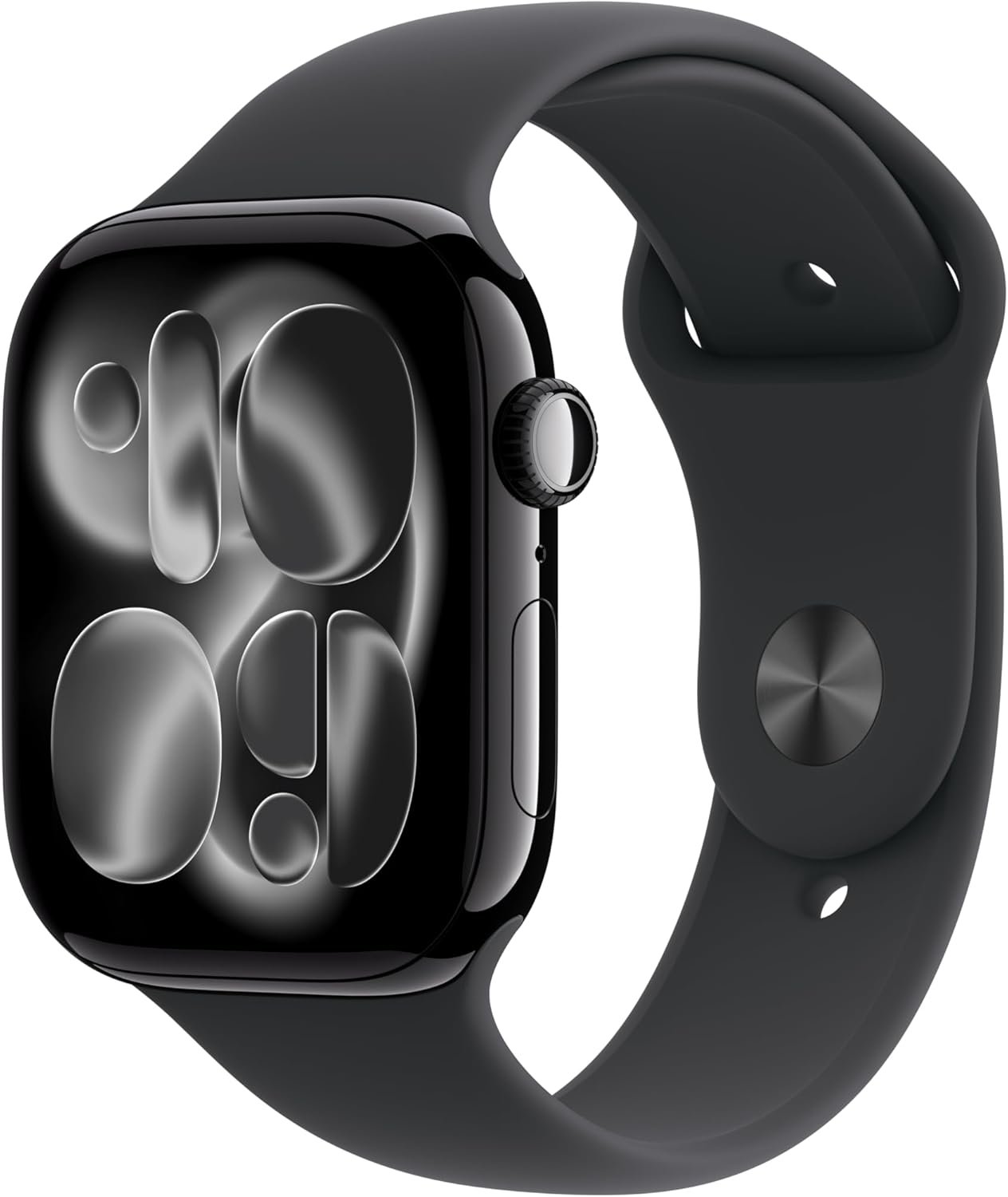 Apple Watch Series 11 [GPS 46mm] Smartwatch with Jet Black Aluminum Case with Black Sport Band – M/L. Sleep Score, Fitness Tracker, Health Monitoring, Always-On Display, Water Resistant