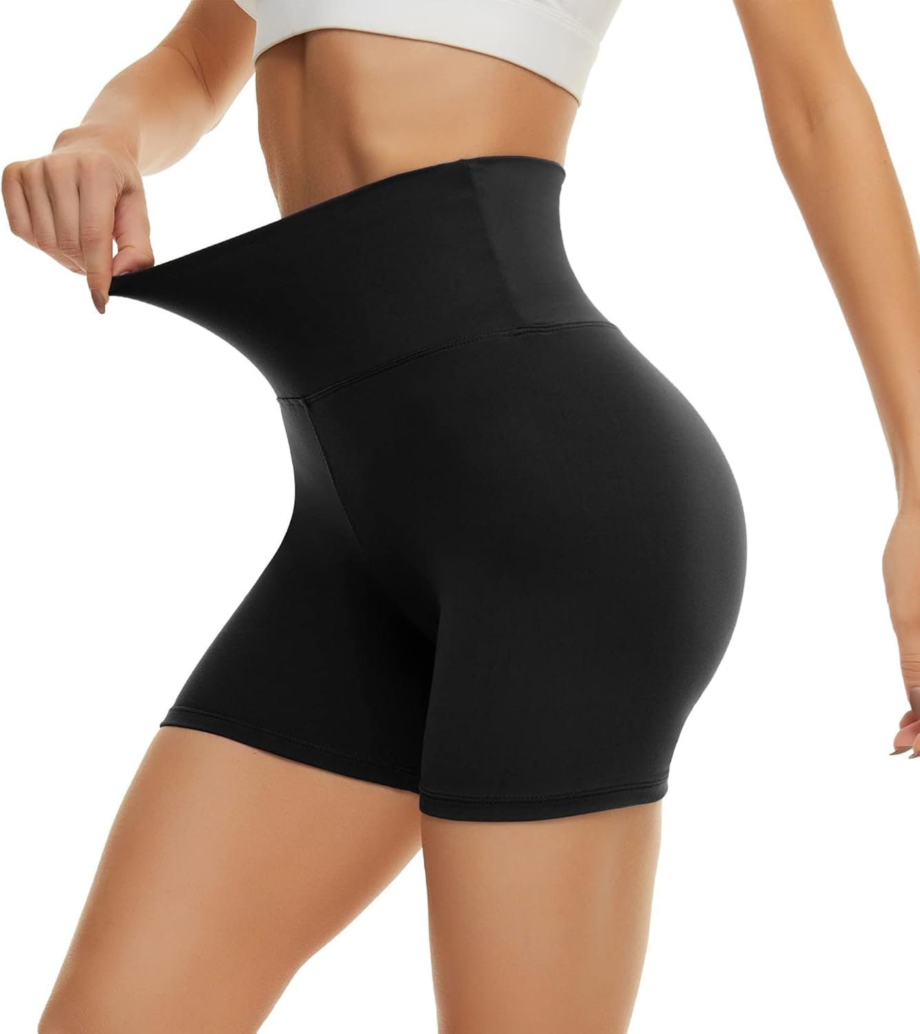 CAMPSNAIL Workout Biker Shorts Women – 3″/5″/8″ High Waisted Tummy Control Spandex Booty Volleyball Shorts for Yoga Dance