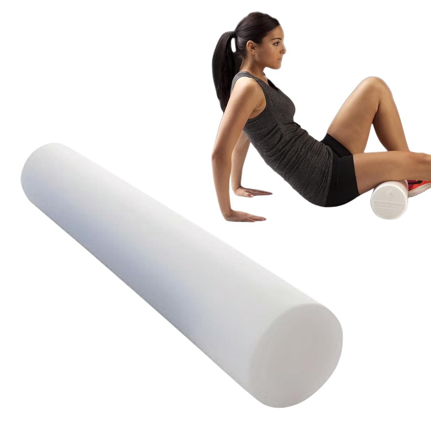 THERABAND Pro Foam Roller, 6″ x 36″ Round; White Back Roller, Compact 6 Inch Diameter for Deep Tissue Massage, Physical Therapy, Myofascial Release, Core Stabilization