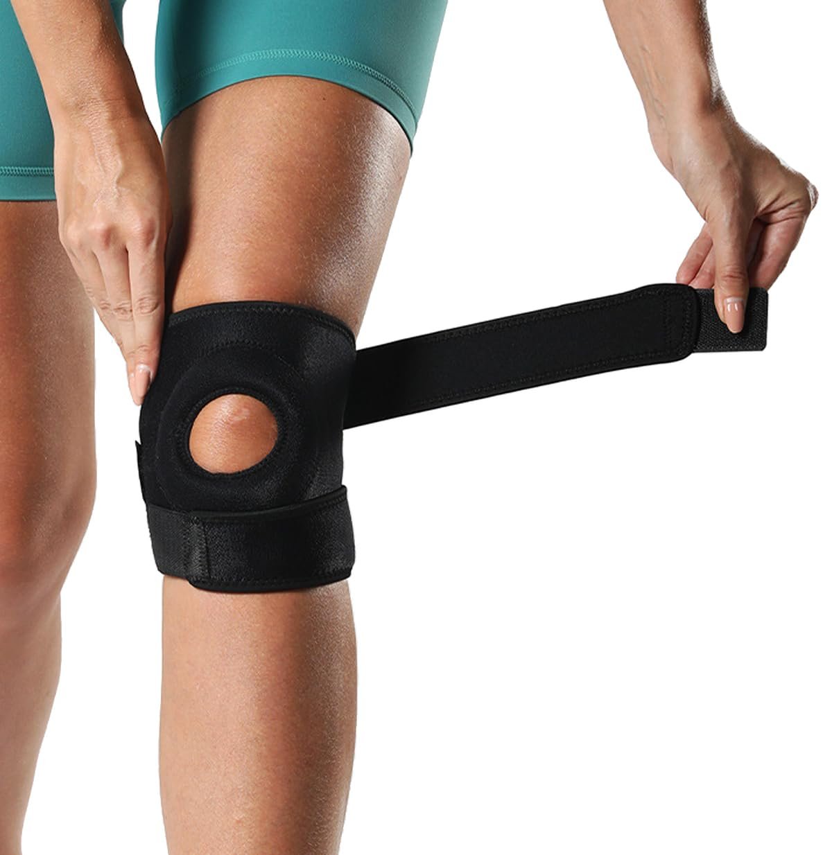 Knee Brace for Women Men Knee Braces for Knee Pain, Patellar Tendon Support Strap for Meniscus Tear, Compression Sleeve for Knee Pain, Fit Under 170 lbs (Black)