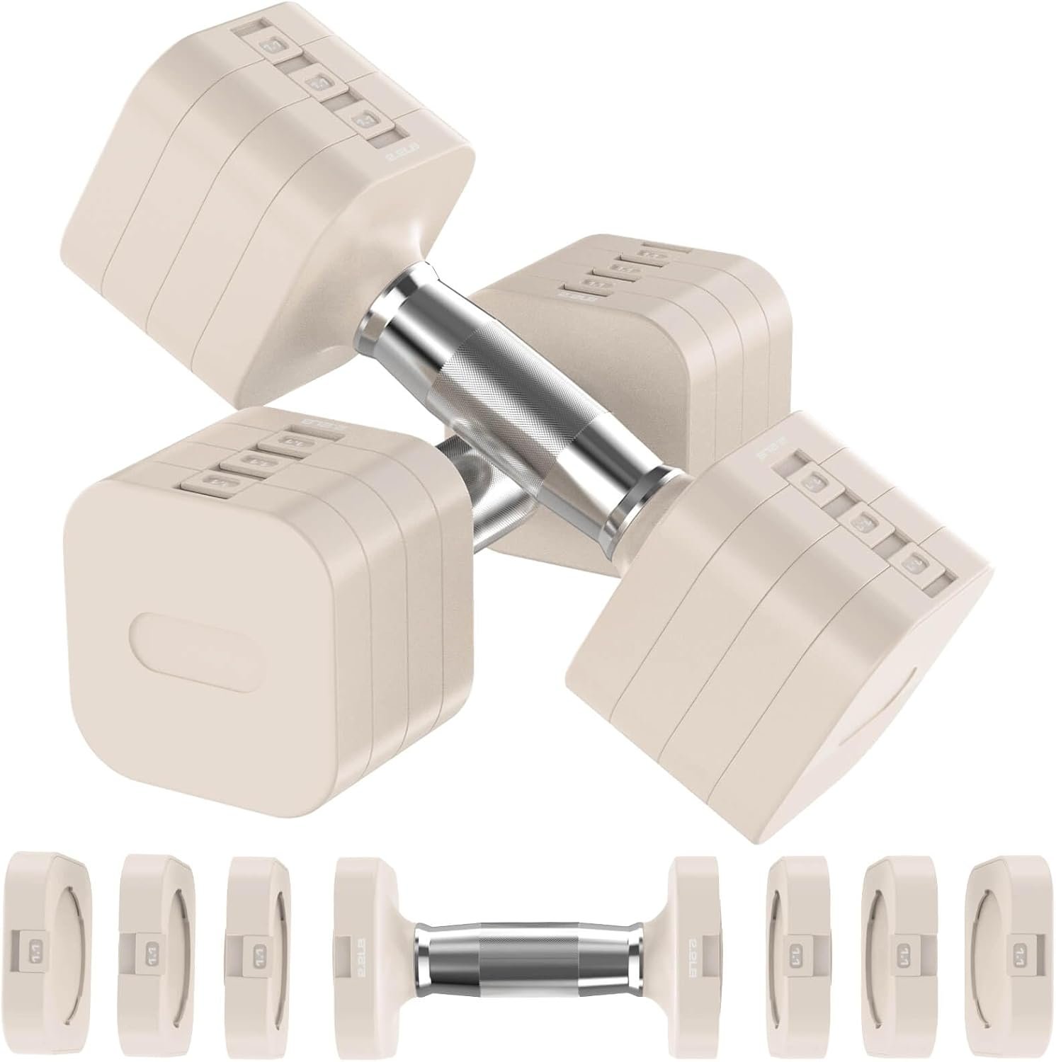 Hezeyferg 22LBS Adjustable Dumbbells Set, Adjustable Weight Dumbbells with 4 Levels 4.4lb, 6.6lb, 8.8lb, 11lb, Hand Weights Sets for Women/Men Home Gym Full Body Workout