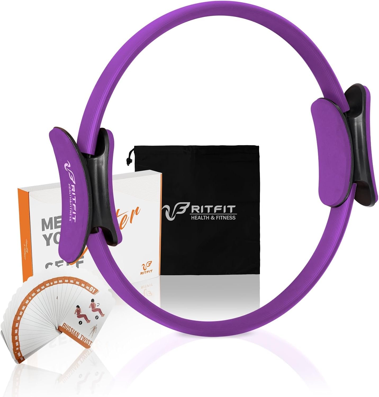 RitFit Pilates Ring Circle – 14 Inch Magic Fitness Circle for Toning Inner & Outer Thighs, Bonus Workout Guide Included