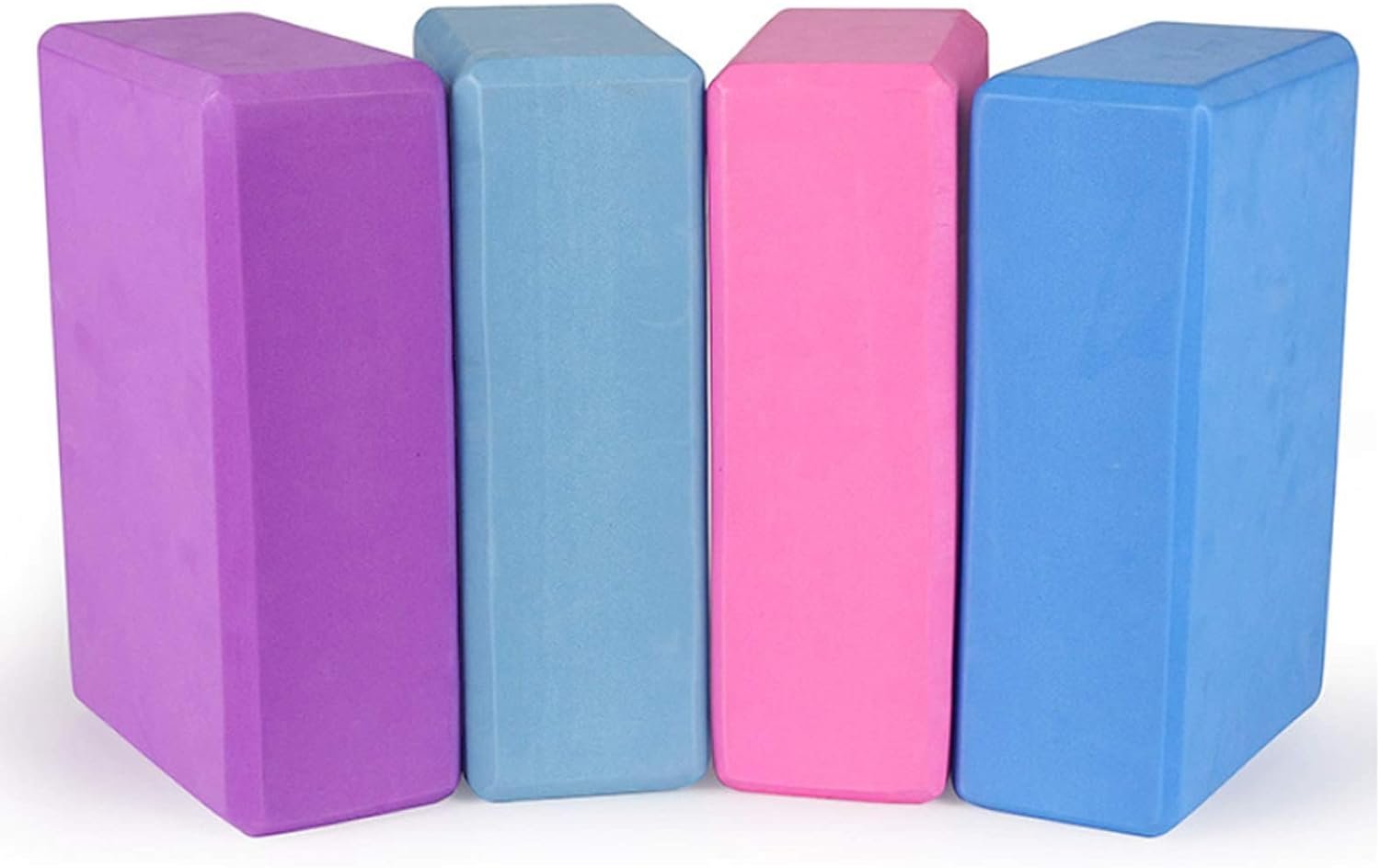 Yoga Blocks 9”x6”x3”, 4 Pack High Density Yoga Brick Foam Blocks to Improve Strength, Flexibility and Balance, Light Weight and Non-Slip Surface for Yoga, Pilates and Meditation