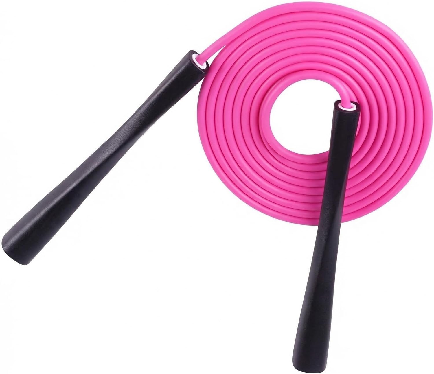 YUEDONG Jump Rope for Cardio, Anti-Slip Ergonomic Handles with Self-Lubricating POM Bearings, 5mm PVC Rope for Fat Burning, No Tangle Smooth Rotation for Home Gym