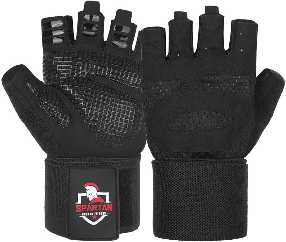 Spartan Gym Gloves for Men & Women – Weight Lifting Gloves with Wrist Support, Full Palm Protection, Breathable Non-Slip Grip for Weightlifting, Workout, Training, Fitness, Crossfit, Exercise