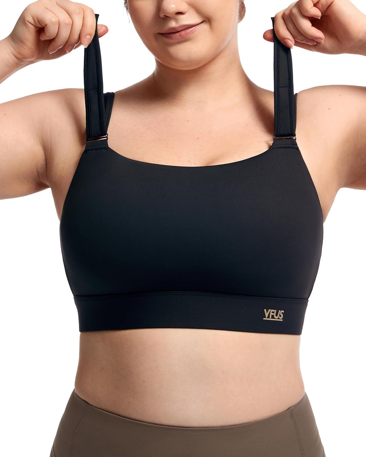 Women’s Sports Bra Wirefree Adjustable Medium-High Support Everyday Wear for Large Bust Plus Size with Removable Pads