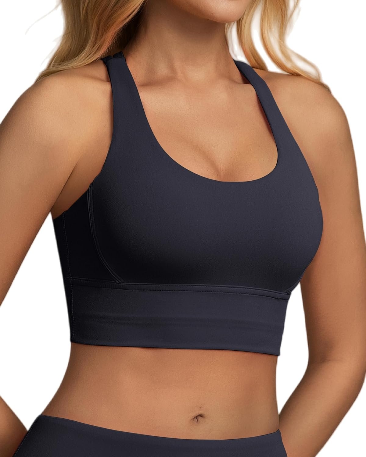 Grace Form Women’s Sports Bra Padded Push Up Ultra Soft Sports Bras for Women Full Coverage Medium-Low Support