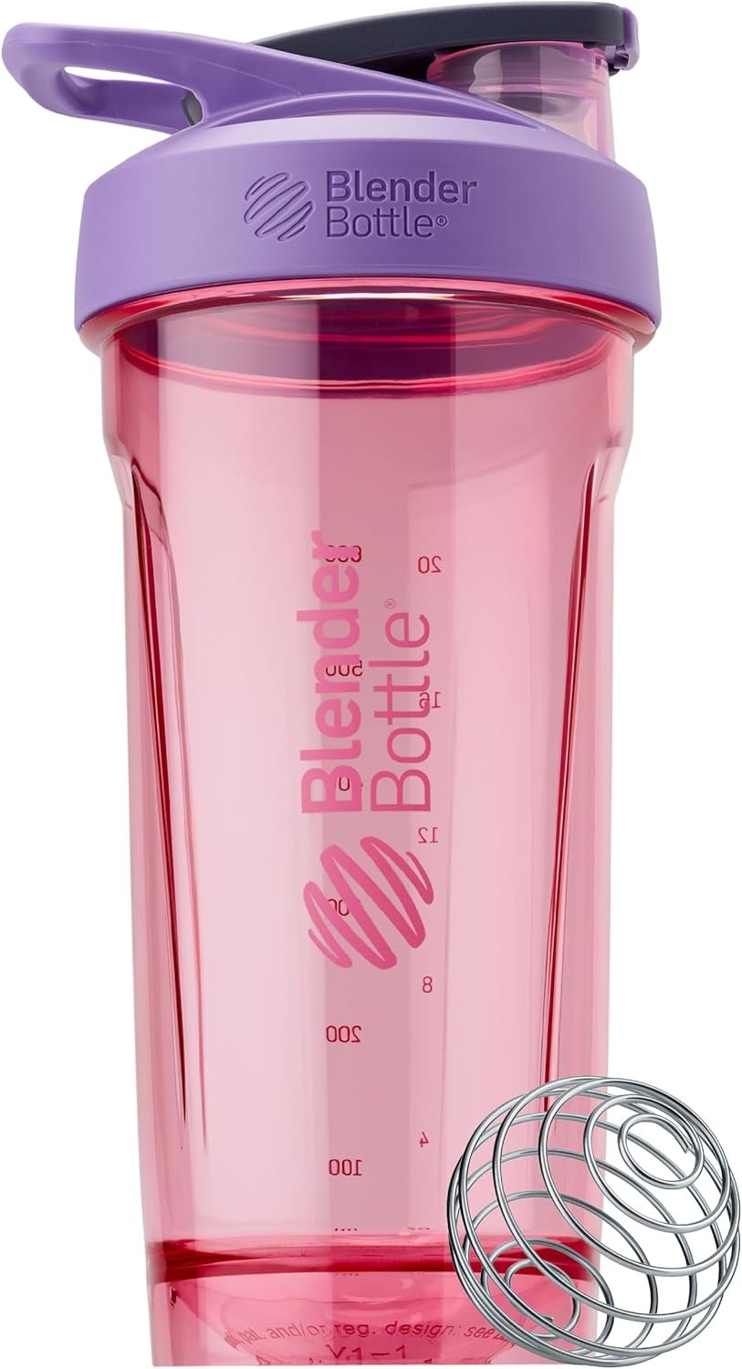 BlenderBottle Sport Shaker Bottle with Wire Whisk, 28-Ounce, Purple – Protein Shakes & Hydration for Athletes & Fitness Enthusiasts, Easy Mixing, Durable & Lightweight, Lockable Lid