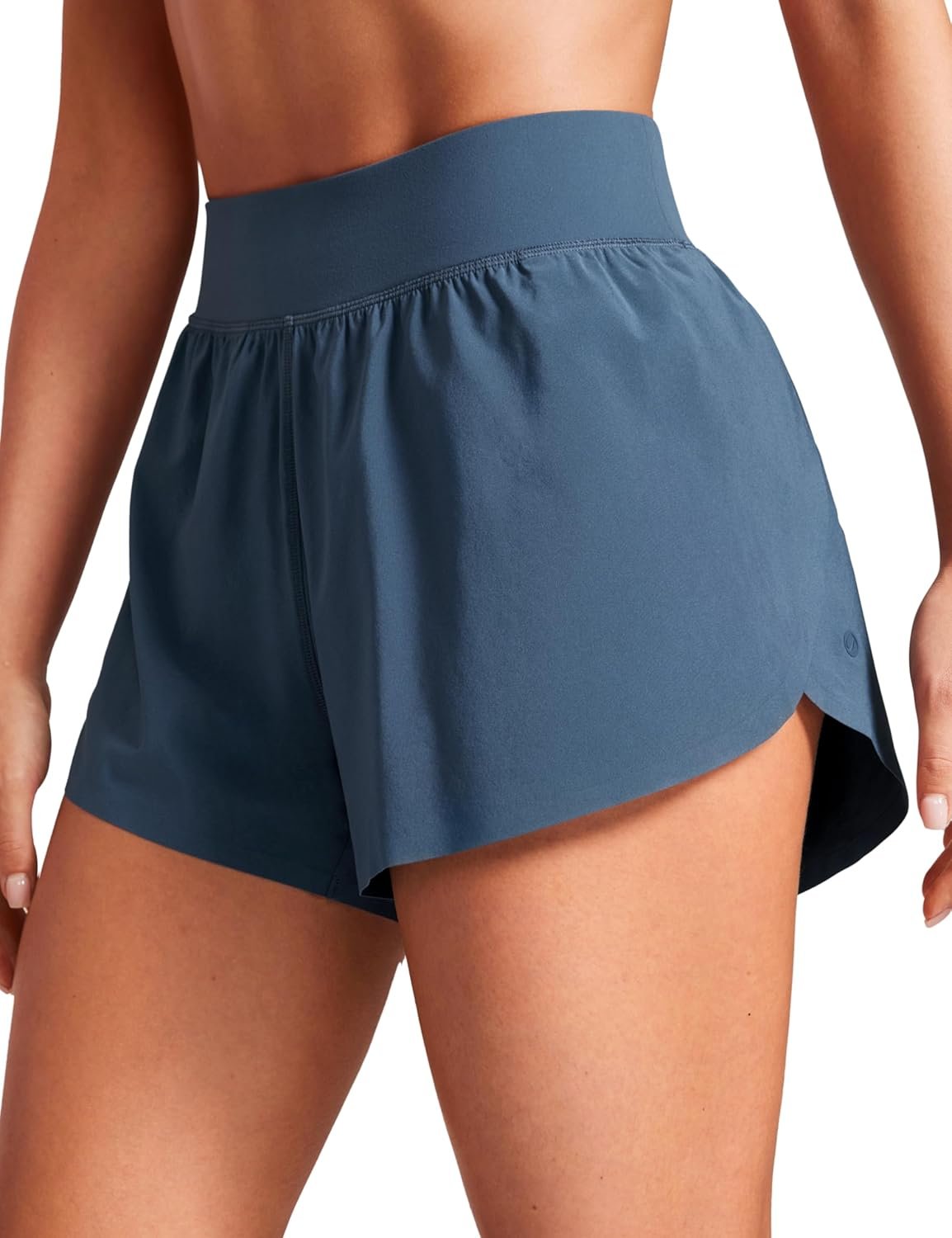 CRZ YOGA High Waisted Split Running Shorts for Women 3″ – Comfy Mesh Liner for Workout Athletic Gym Track Quick Dry