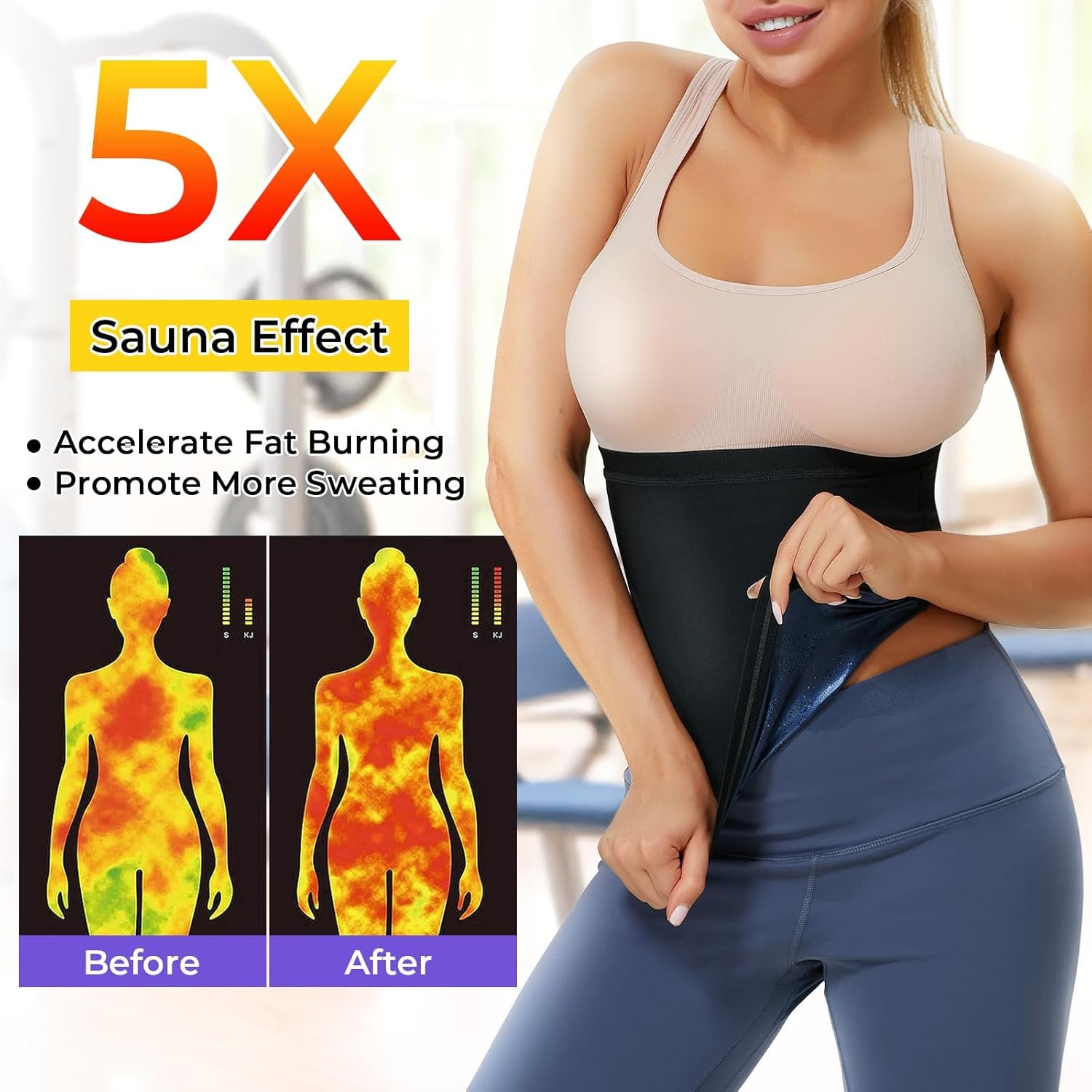 Dulchany Sauna Suit Waist Trimmer1 Blue