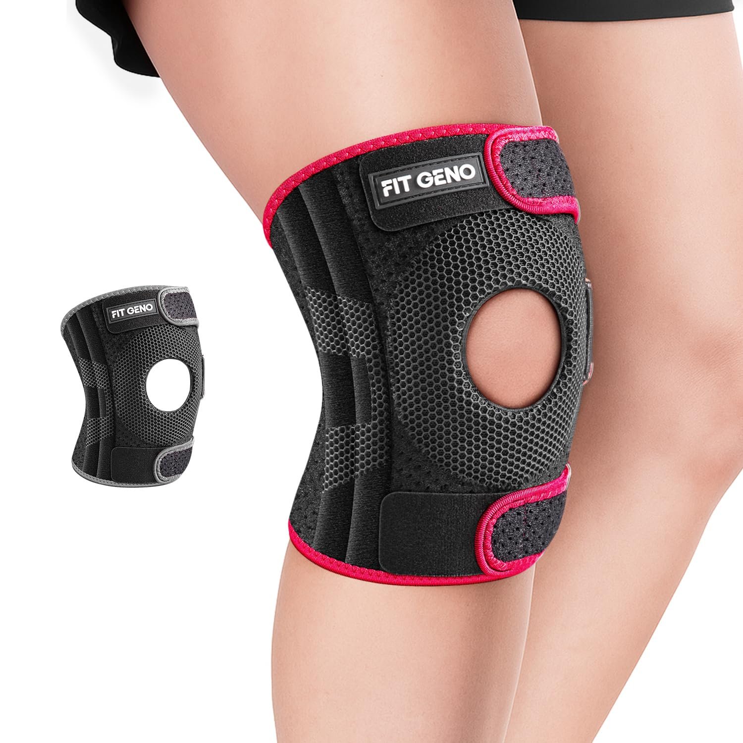 Fit Geno KneeXpert Knee Brace with Side Stabilizers & Patella Gel Pad – Adjustable Compression Support for Pain Relief, Meniscus, ACL, Arthritis, Running – XS/S