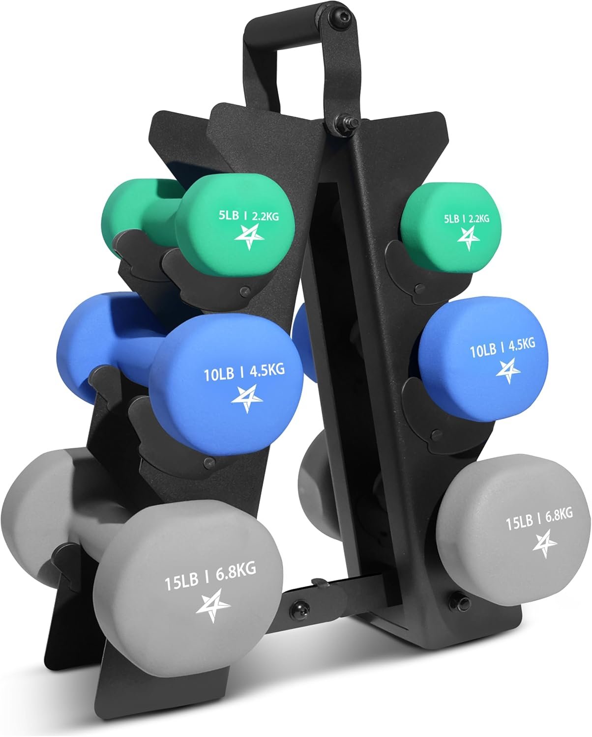 Yes4All Neoprene Coated Dumbbell Hand Weight Sets of 2 – Multiple Weight Options with 15 Colors, Anti-roll, Anti-Slip, Hexagon Shape