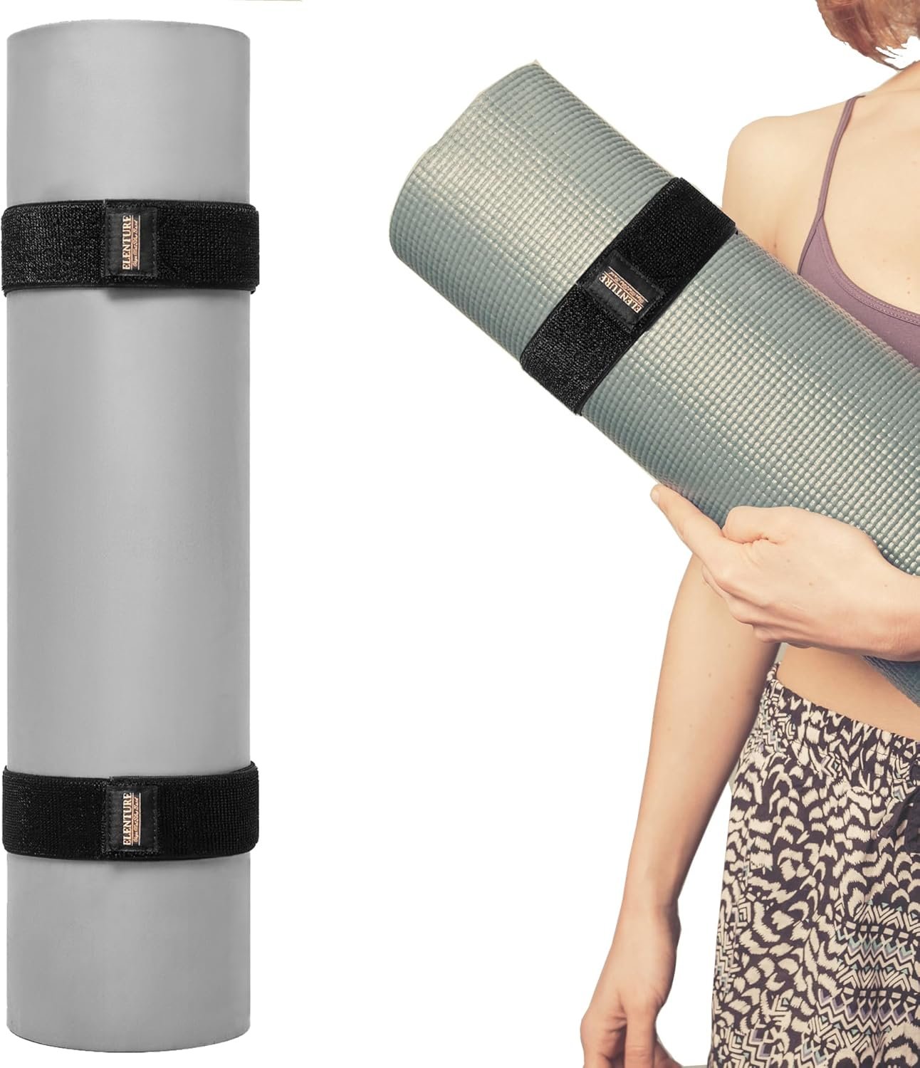 Adjustable Heavy-Duty Yoga Mat Strap – Elastic Bungee Wrap Organizer for Workout, Exercise, and Pilates Mat Storage