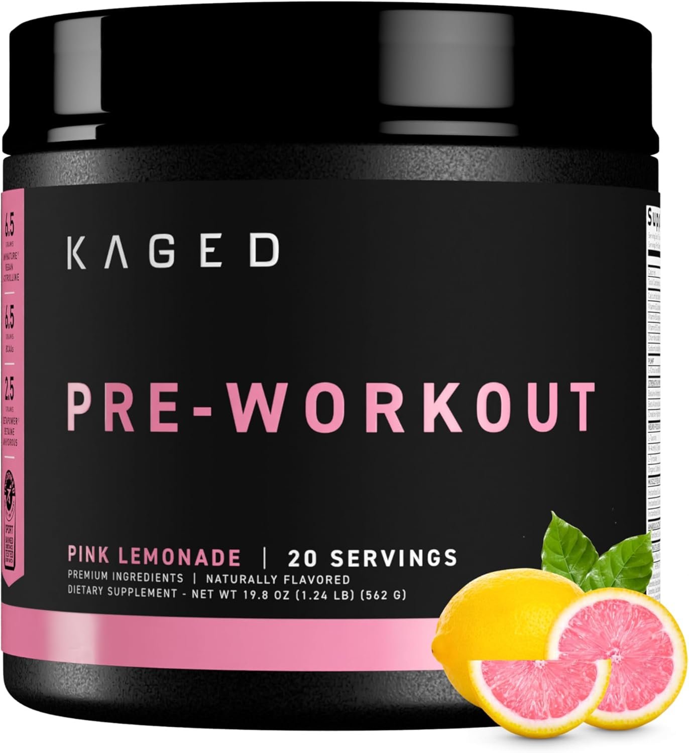 Kaged Original Pre Workout Powder | Pink Lemonade | Pre-Workout with Creatine, Beta Alanine, L-Citrulline, BCAAs | 274 mg Caffeine | Pre Supplements for Men & Women | 20 Servings