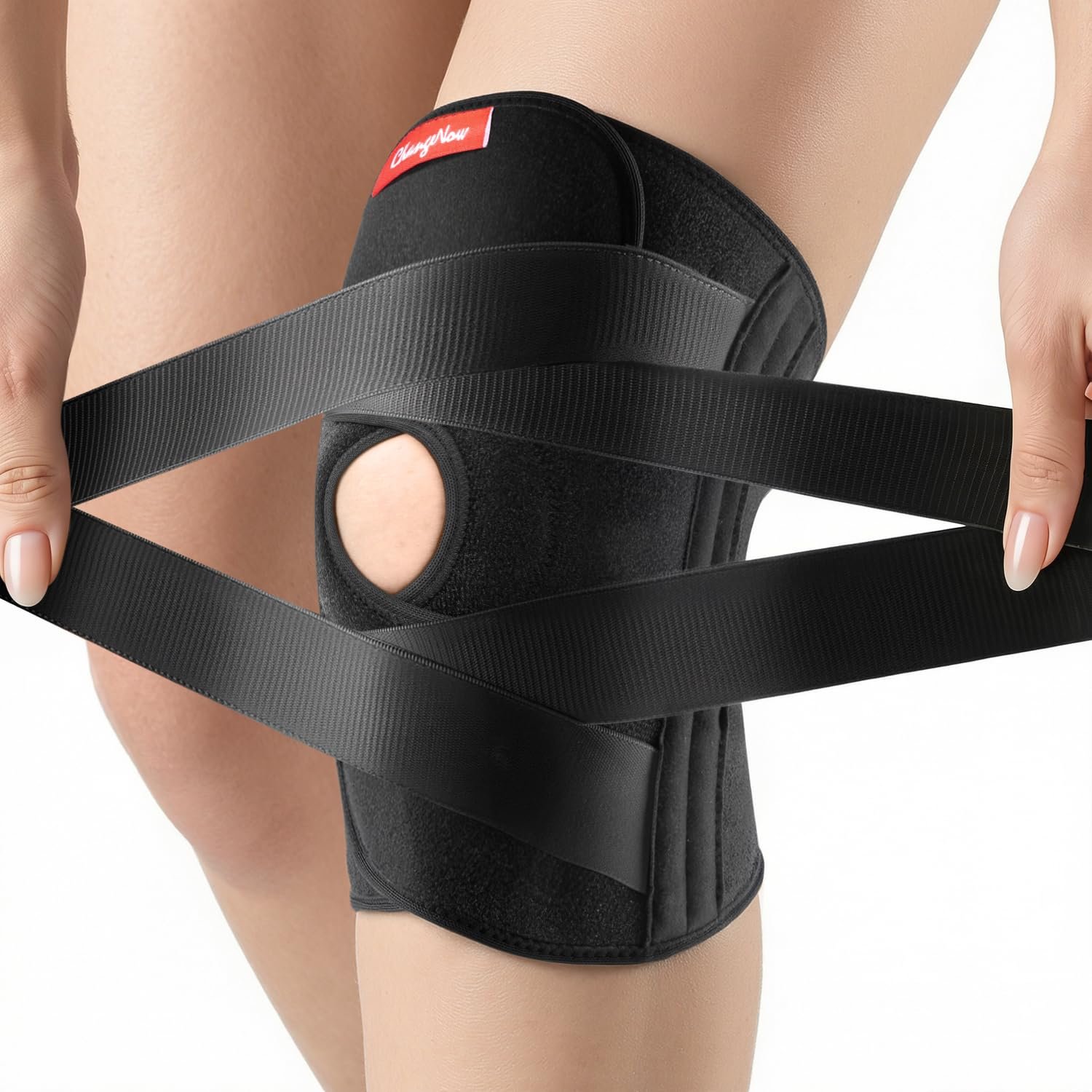 Medical-Grade Knee Brace for Women & Men,[Adjustable V-Straps & Anti-Slip] Knee Support with Side Stabilizers for Knee Pain,Meniscus Tear,ACL,MCL,Arthritis, Patella Stability for Injuries Recovery – S