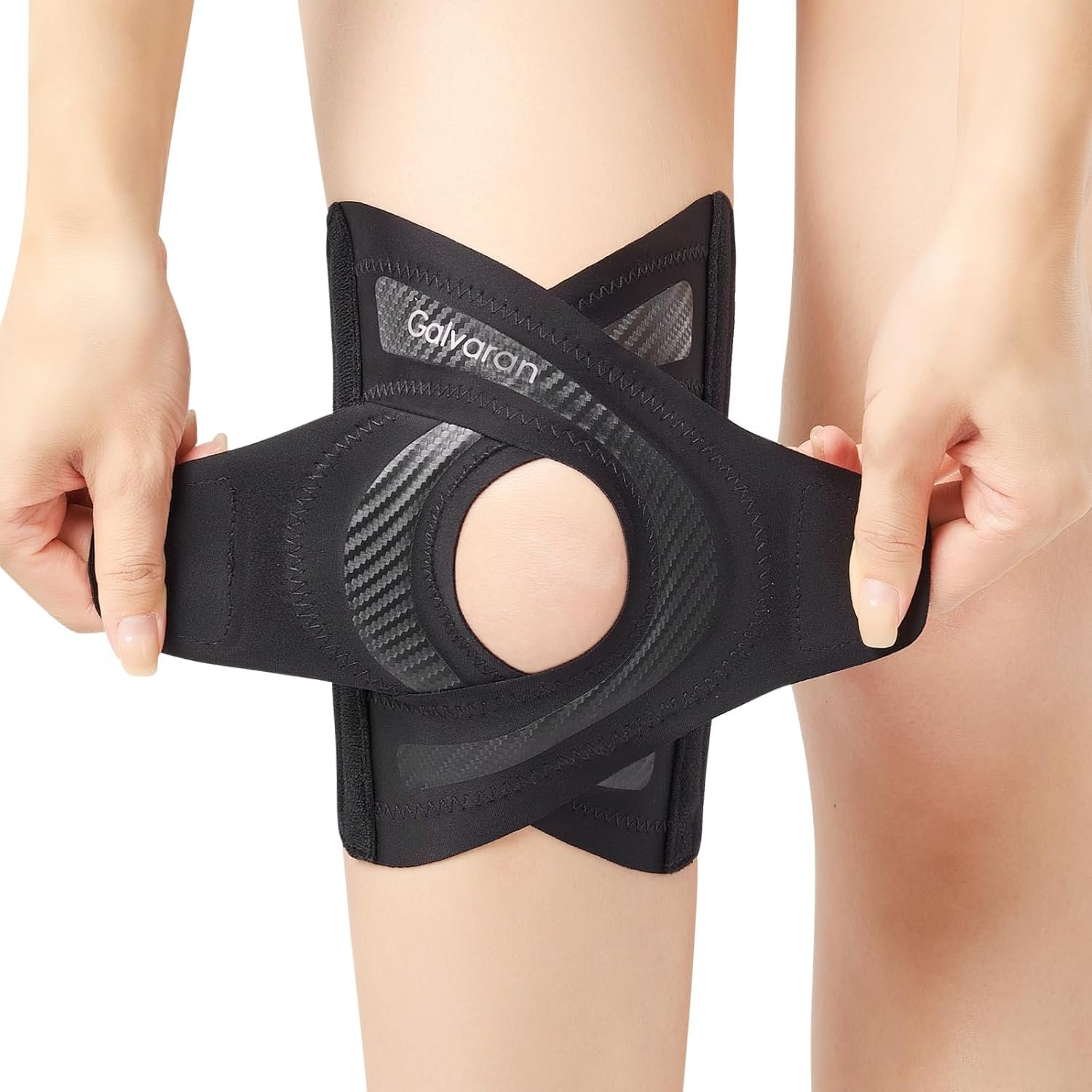 Galvaran Knee Brace for Women & Men, Relief Recovery Meniscus Tear, Arthritis Pain, ACL & MCL, Knee with Side Stabilizers，Adjustable Knee Support (Black, Small)
