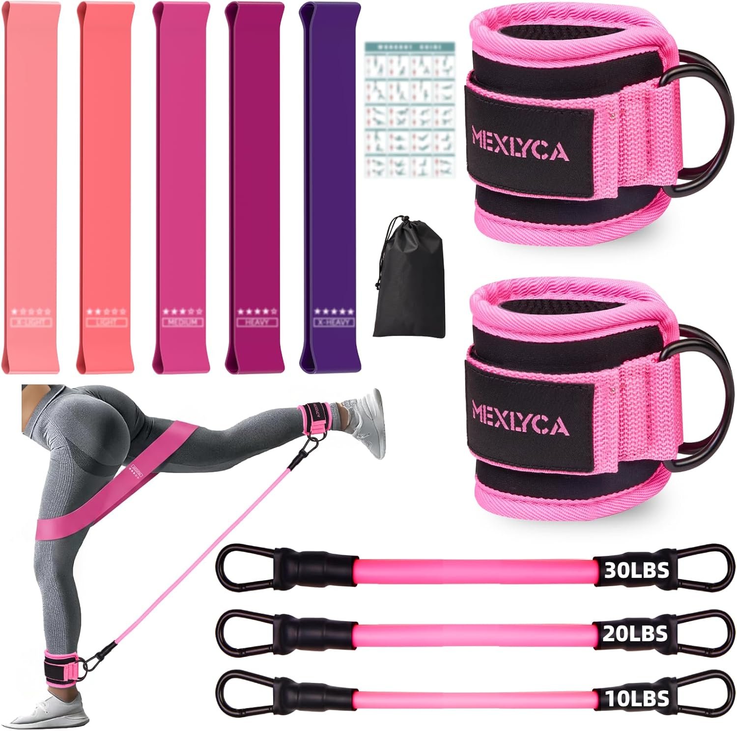 Resistance Bands Set – Resistance Band and Adjustable Ankle Exercise Bands with Cuffs Great Equipment for Training