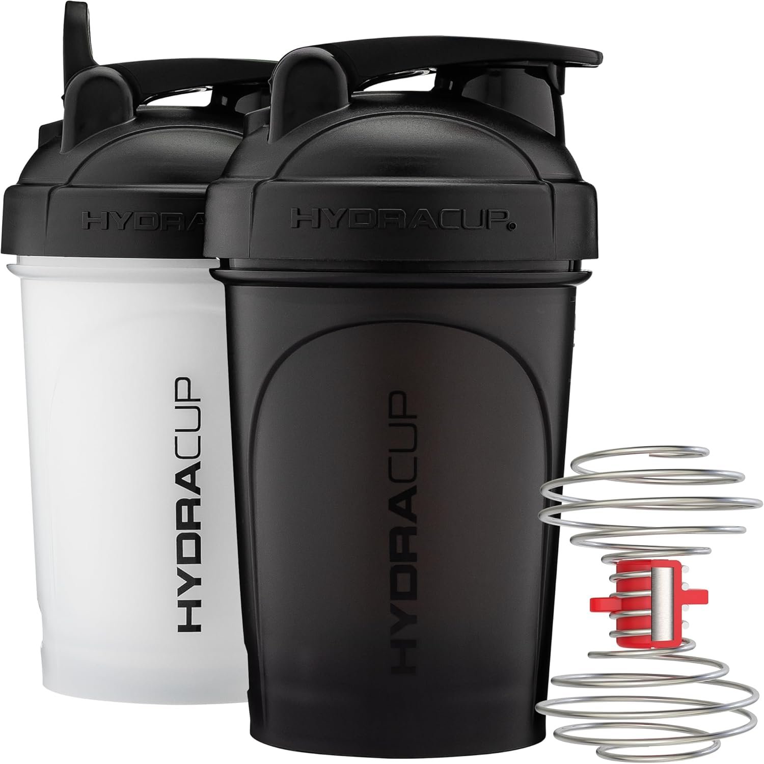 Hydra Cup – 2 Pack – 20oz Shaker Bottles | Protein Shaker Cups with Whisk Ball, Leak-Proof, Carry Handle | BPA-Free Gym Mixer for Protein Powder, Mixing Supplements