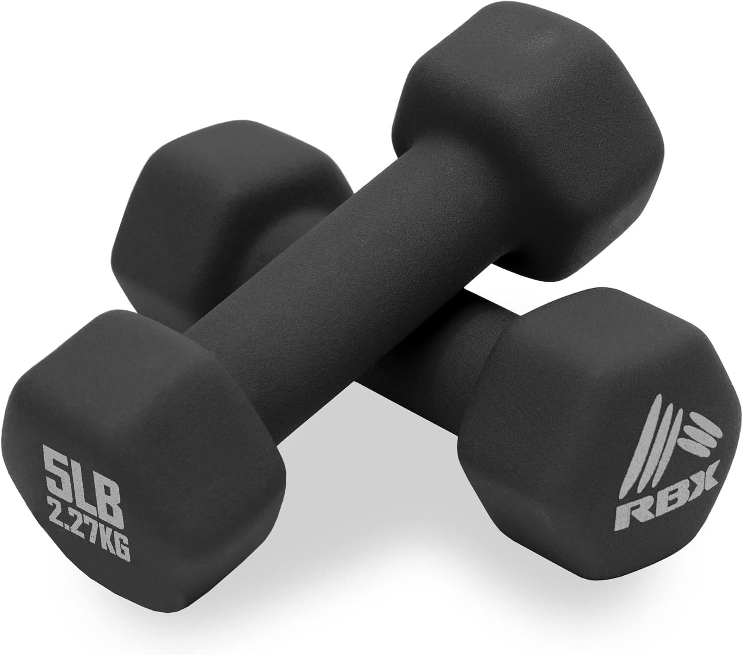 RBX Weights Dumbbells Set – Neoprene Arm Weights With Non-Slip Grip, Strength Training Equipment for Home or Gym, Anti-Roll