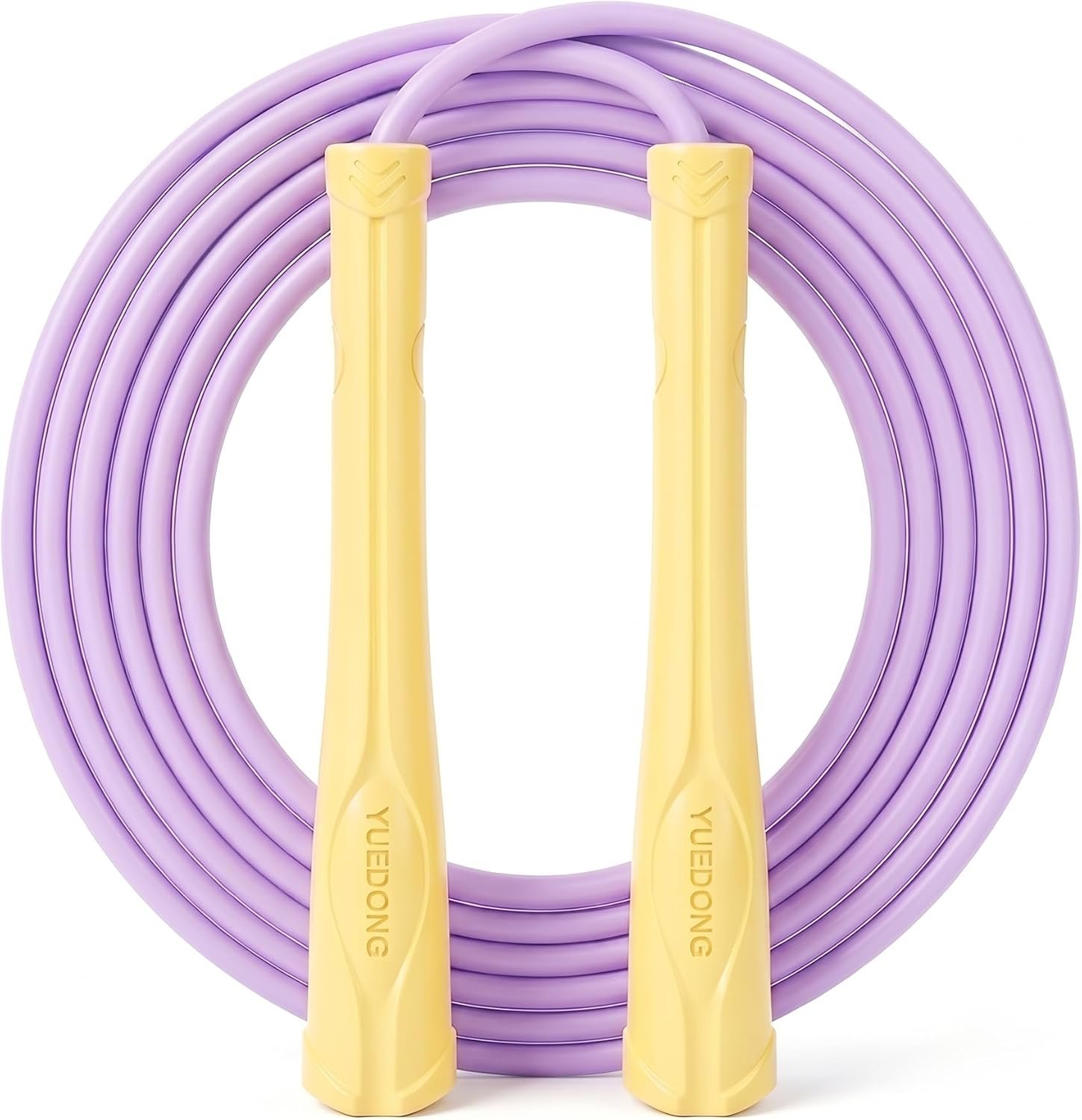 YUEDONG Women’s Silent Jump Rope, Apartment Friendly Tangle-Free Weighted 5mm PVC Rope, Ergonomic Grip Adjustable for Home Workout Cardio Fat Loss