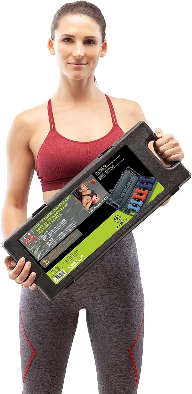 Marcy Neoprene Dumbbell Set (3 Pairs) with Carrying Case