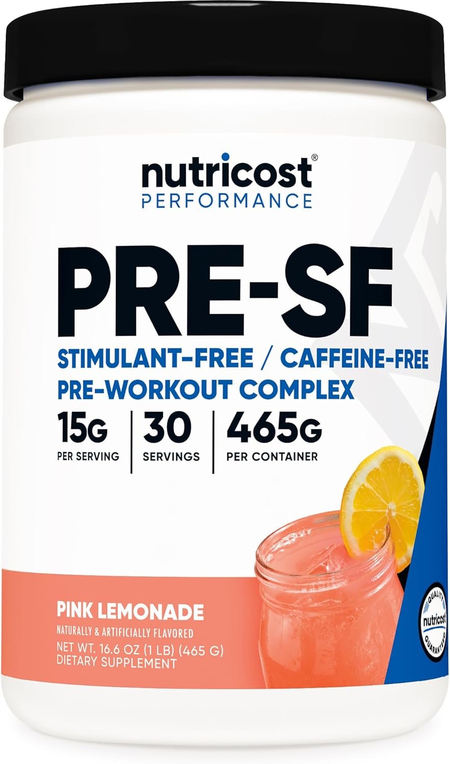 Nutricost Stim-Free Pre-Workout, 30 Servings (Pink Lemonade) – Caffeine Free, Stimulant Free, Non-GMO, Gluten Free