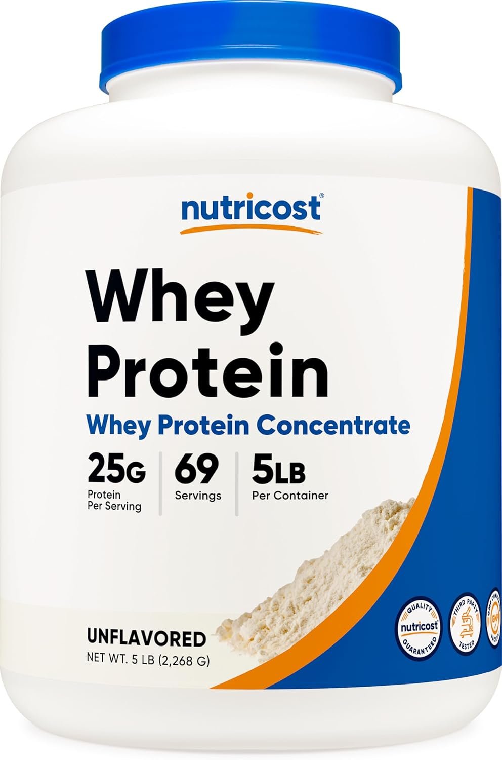 Nutricost Whey Protein Powder, Unflavored, 5 pounds – from Whey Protein Concentrate