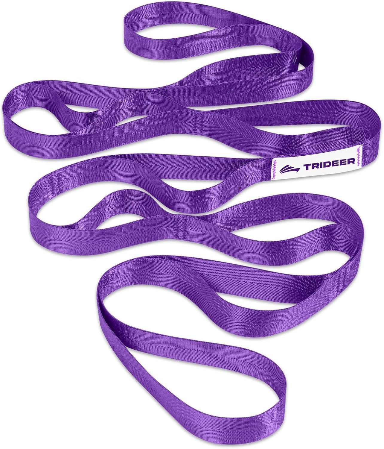 Trideer Non-Elastic Stretching Strap with Loops for Physical Therapy & Rehab, Knee Hip Leg ROM Post-Surgery, Yoga Strap for Stretching, Leg Lifter Strap Mobility Aid, Hamstring Calf Back