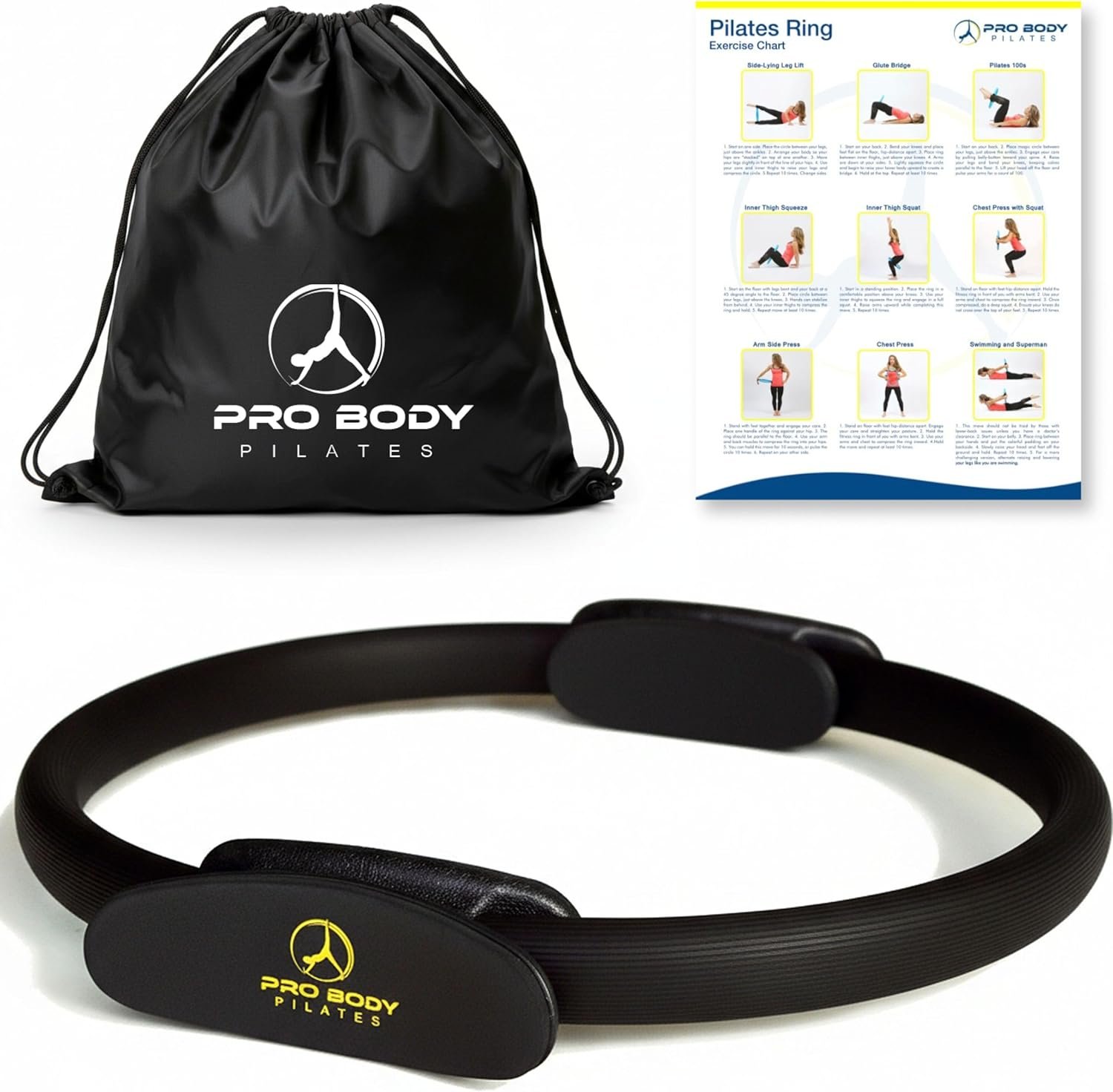 ProBody Pilates Fitness Circle – 14 Inch Pilates Ring for Focusing on Toning Inner Thighs, Arms, and Core