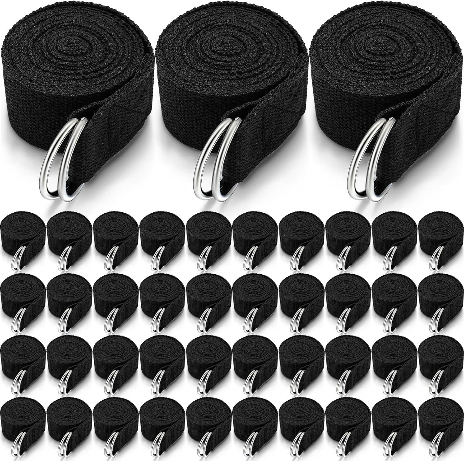 Leyndo Yoga Strap Stretching Pilates Exercise Adjustable Straps 6 ft Non Elastic Yoga Belt with Adjustable D Ring Buckle for Pilates Gym Workouts Fitness