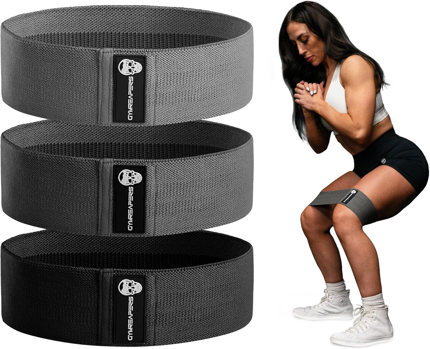 Hip Bands for Booty Workouts | Non Slip Fabric Band Set with 3 Levels – Resistance Bands for Legs & Hip – for Men & Women