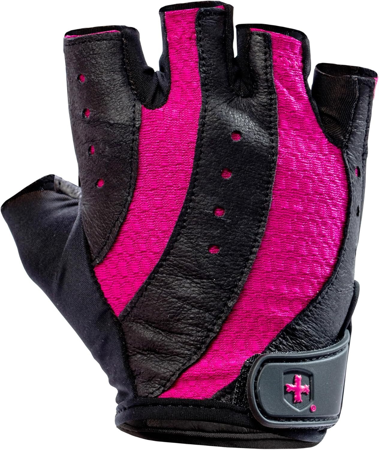 Harbinger Women’s Pro Gloves with Vented Cushioned Leather Palm for Weightlifting, Training, Fitness, and Gym Workouts