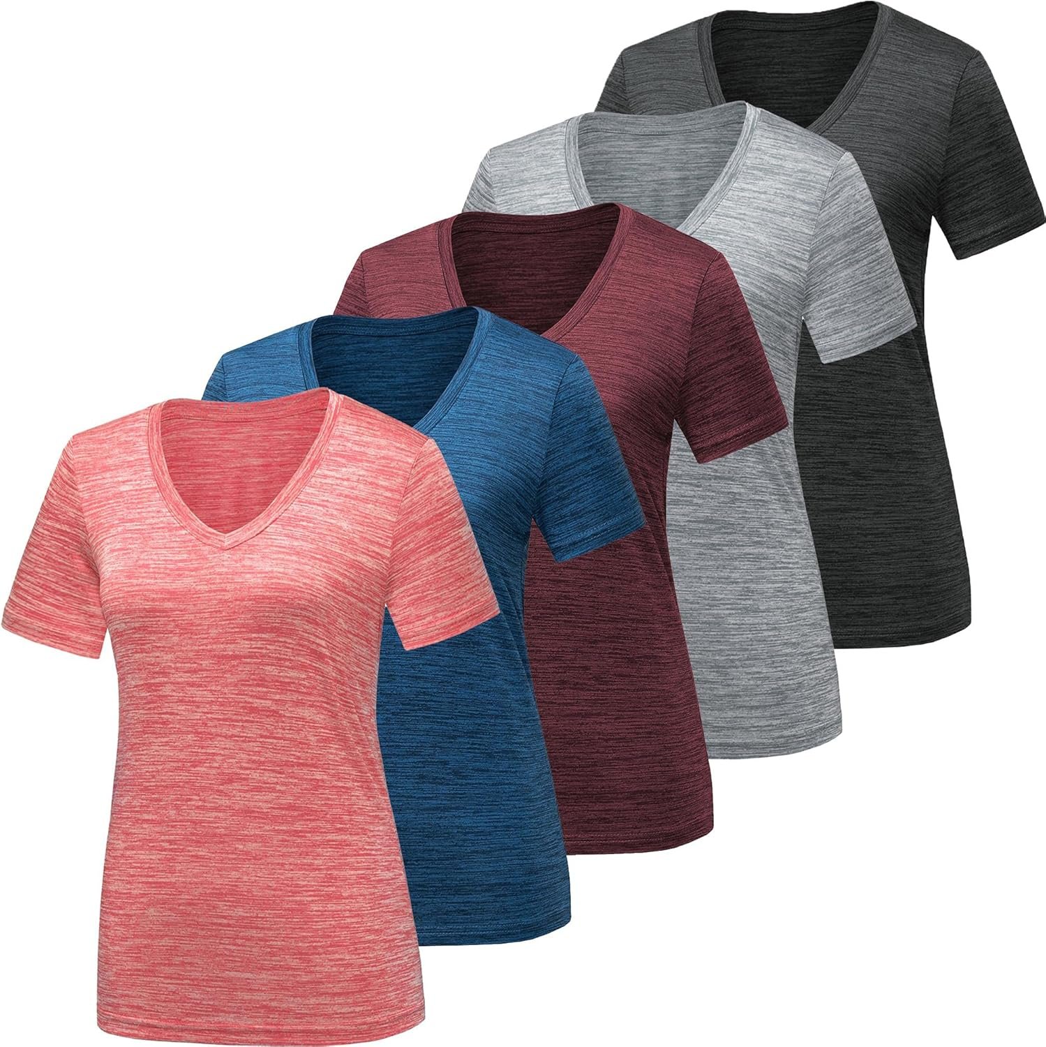 BALENNZ Workout Shirts for Women, Moisture Wicking Quick Dry Active Athletic Women’s Gym Performance T Shirts