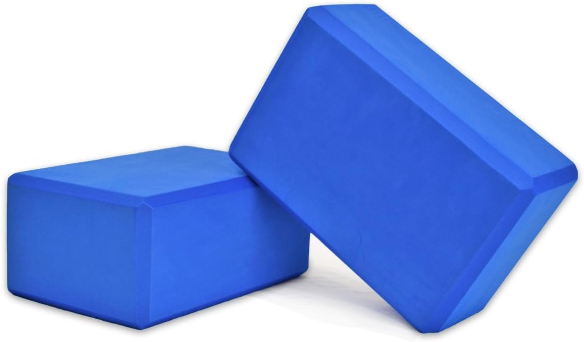 YogaAccessories High Density and Lightweight Foam Yoga Blocks – Strength and Flexibility Aid (Set of 2)