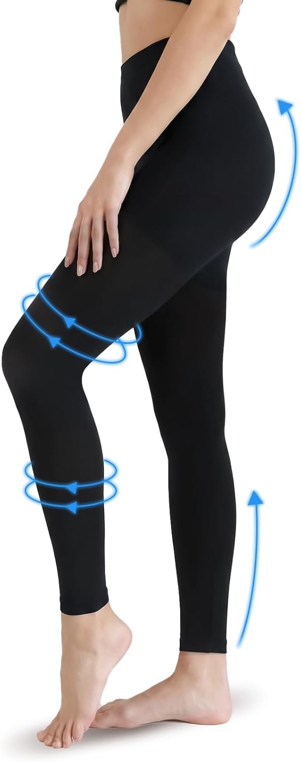 20-30mmHg Graduated Support Compression Pantyhose for Women Footless Medical Compression Stockings High Waist Compression Leggings