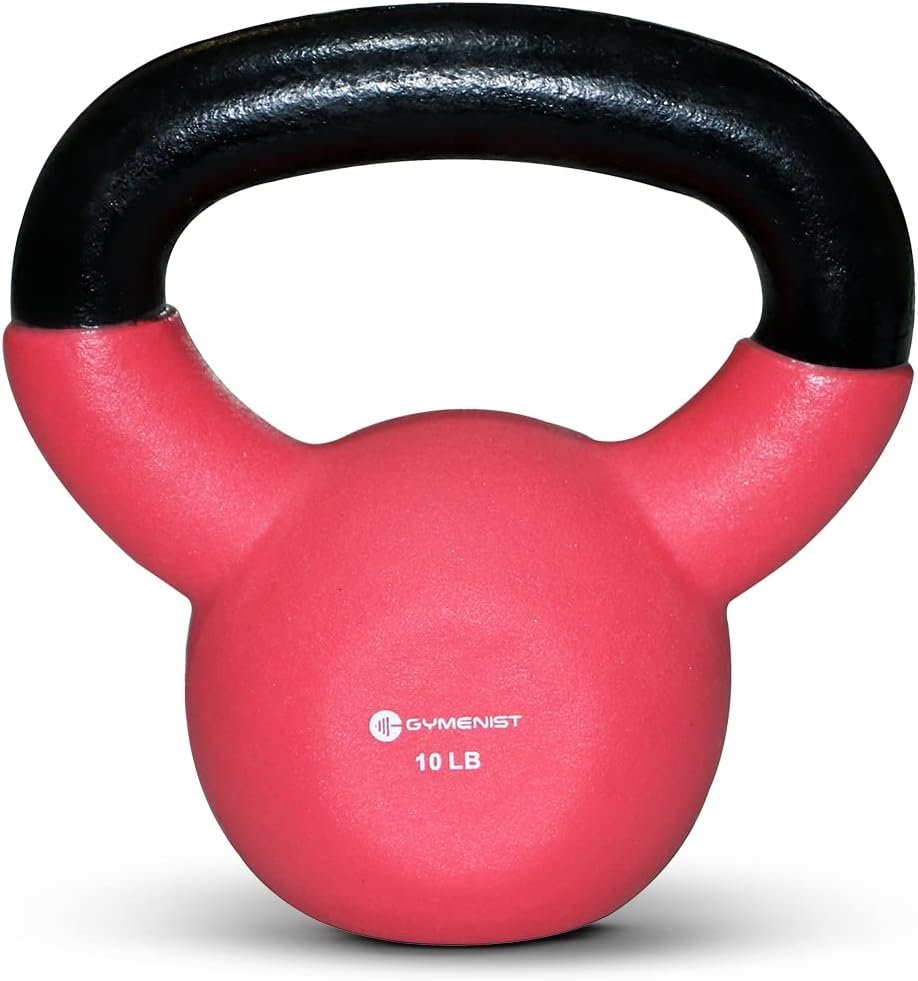 GYMENIST Kettlebell Fitness Iron Weights with Neoprene Coating Around The Bottom Half of The Metal Kettle Bell