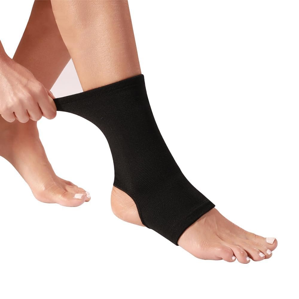 WrtmyR 2 Pack Ankle Brace Compression Sleeve, Ankle Wrap & Ankle Support for Women & Men, Ankle Compression Sock (Black, Medium (2 PACK))