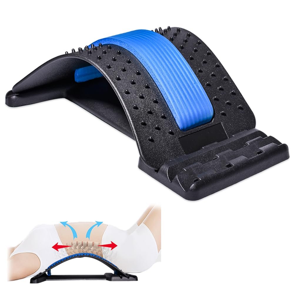 JUMPOW Back Stretcher for Lower Back Pain Relief, 3 Level Adjustable Lumbar Cracker Board, Spine Board, Relief for Herniated Disc, Sciatica, Scoliosis, Spine Decompression