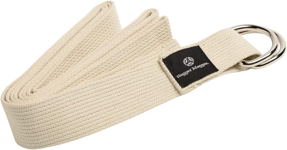Hugger Mugger D-Ring Cotton Yoga Strap – Super Strong Cotton, Metal D-Ring Buckle, Multiple Lengths Available