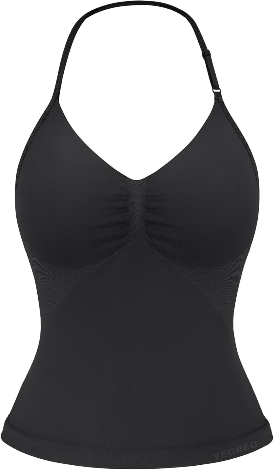 YEOREO SoftHue Impact Longline Strappy Top Women’s Halter Workout Tank Tops Backless Gym Longline with Adjustable Strap
