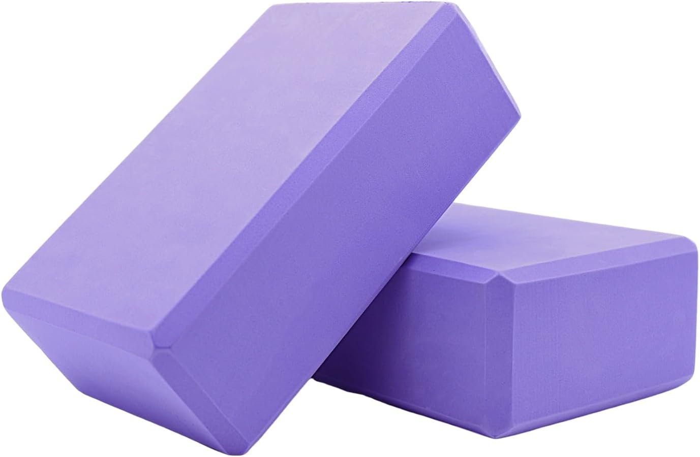 Yoga Blocks 2 Pack, Supportive Latex-Free Eva Foam Soft Non-Slip Blocks with Beveled Edges for Yoga, Pilates, Meditation – Yoga Accessories for Stability, Balance, Deepen Stretches