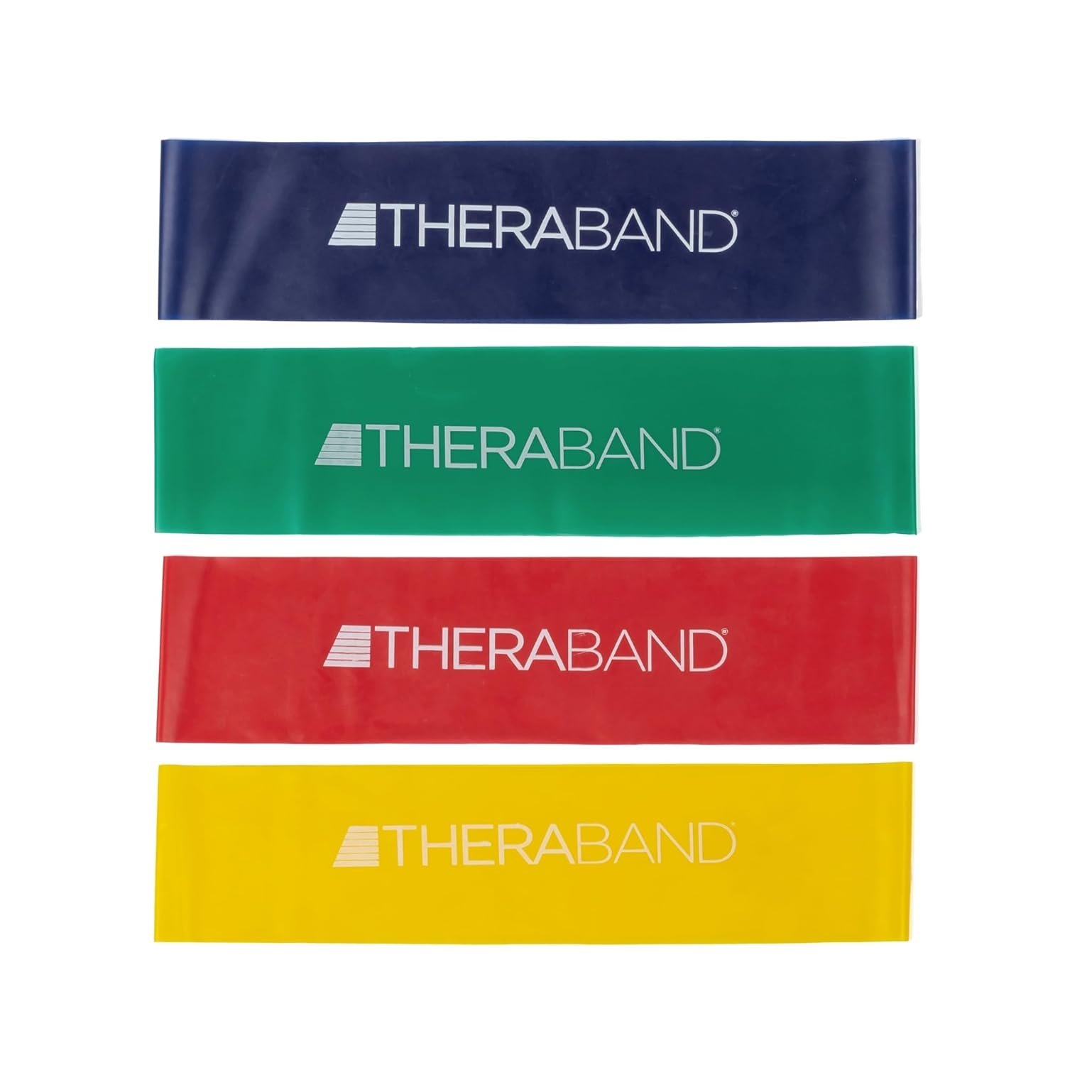 THERABAND Resistance Band Loop Set, 12″ Workout Bands for Strength Training, Stretching & Physical Therapy, Set of 4 Color-Coded Exercise Bands with Varying Resistance Levels, Portable & Durable
