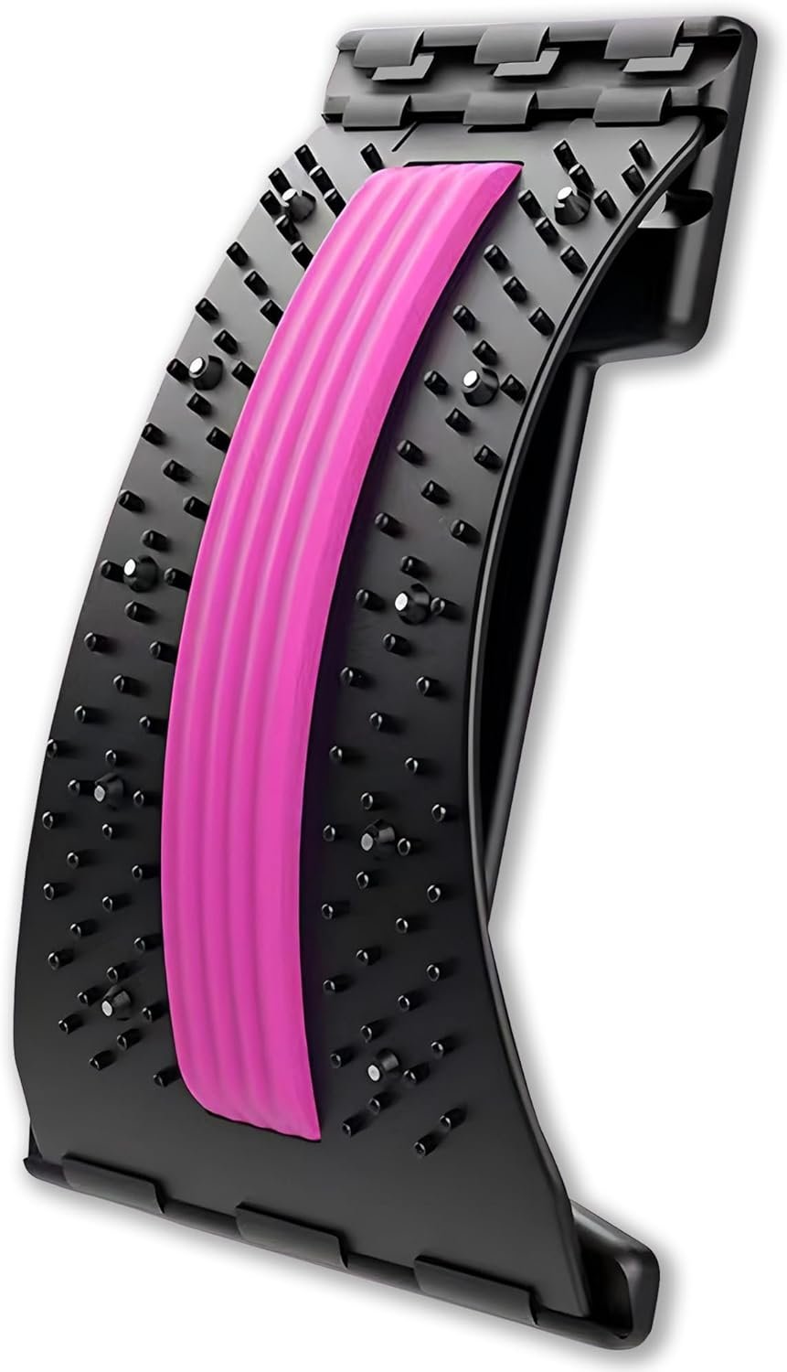 Back Stretcher,4 Level Lumbar Support Board, Spine Alignment Massager for Herniated Disc,Sciatica, Scoliosis,Upper & Lower Back Pain Relief (Pink)