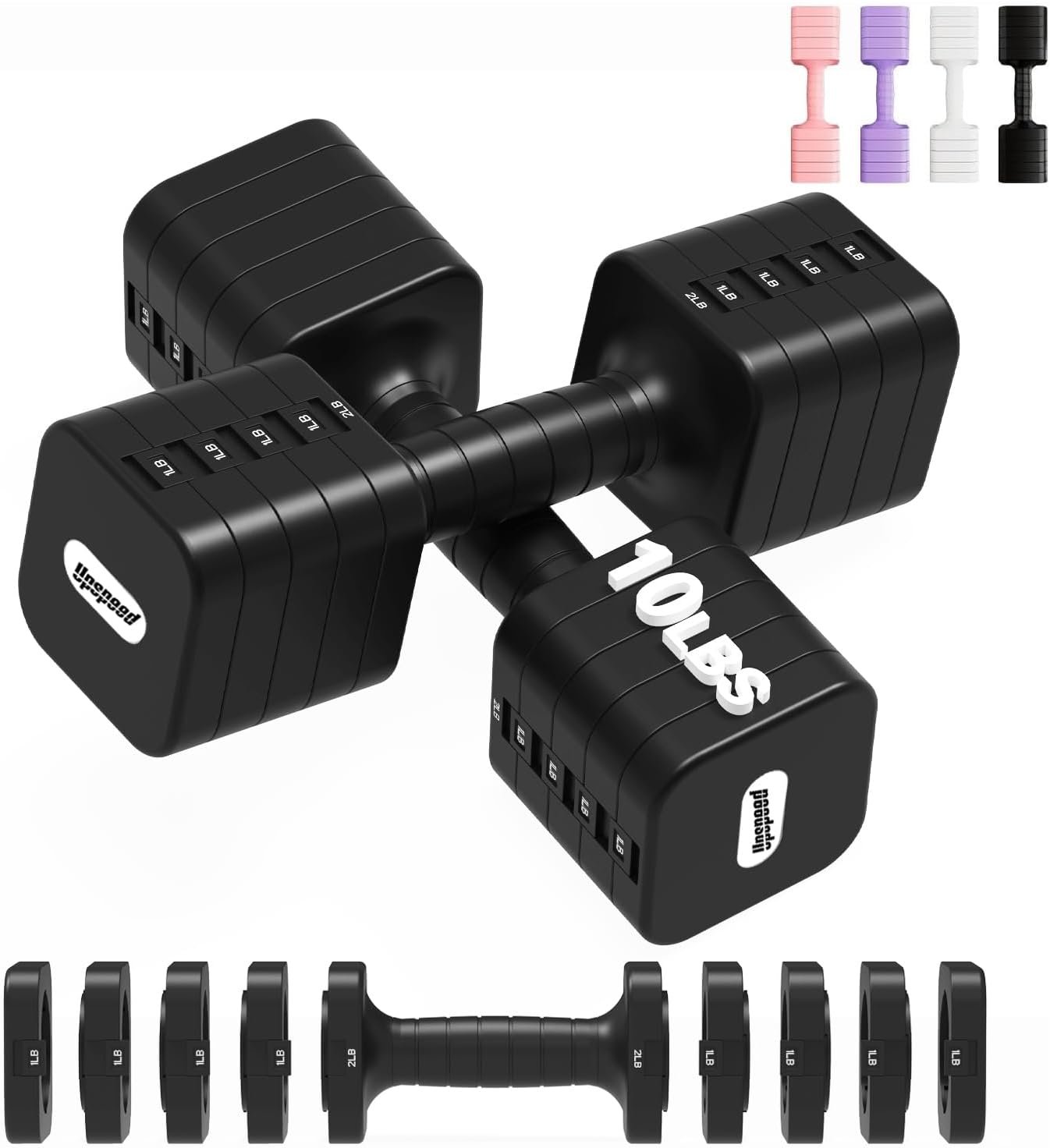 16LBS 20LBS Adjustable Dumbbell Set Dumbbells Sets Hand Weights for Women Men Free Weights Dumbbells Set Exercise Fitness dumbbell sets of 2 for Home Gym Workout Strength Training Equipments
