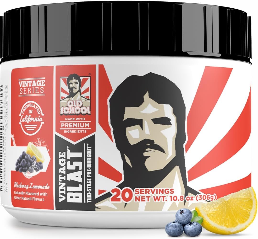 Old School Labs Ultimate 2 Stage Pre Workout for Explosive Energy, Massive Pumps & Laser Focus – Preworkout for Men & Women – Pre Workout Powder with Amino Acids – Natural Ingredients & 250mg Caffeine