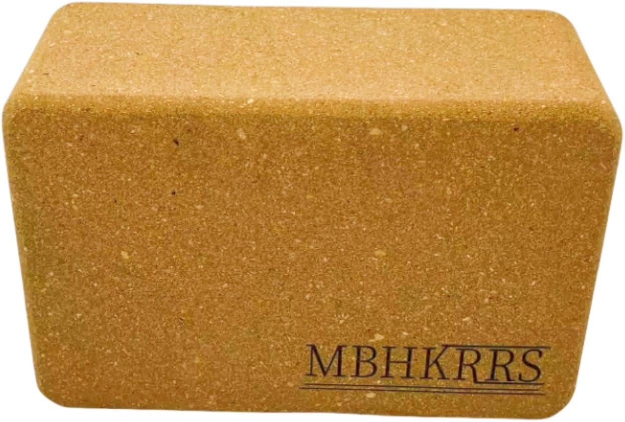 Yoga Block – Fine-Grain Cork Block, Yoga Equipment, Home Gym Accessory, Pilates Tool, Lightweight for Travel, Extra Firm Workout Accessory with Comfortable Edges